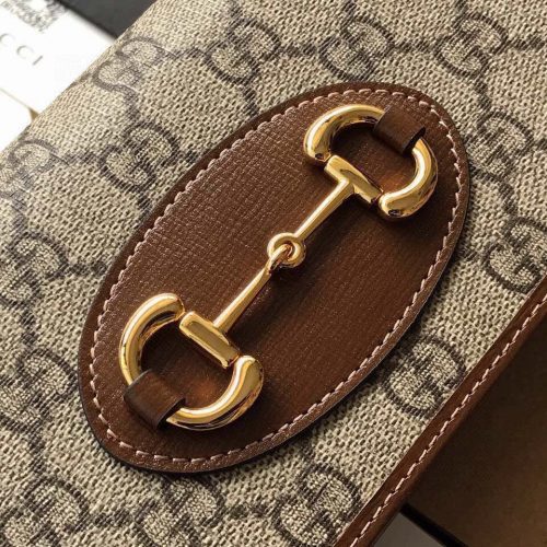 GUCCI 1955 GG Supreme Horsebit Wallet On ChainJOJOKKREPLICAS | High Quality Replica Watches & Bags