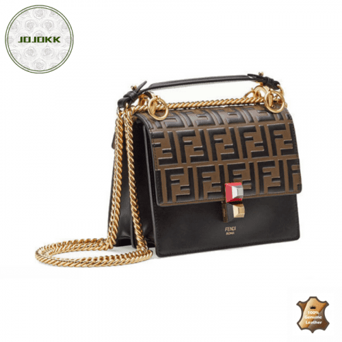 Fendi KAN I Black Leather BagJOJOKKREPLICAS | High Quality Replica Watches & Bags